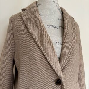 J. Crew Tan Herringbone Coat